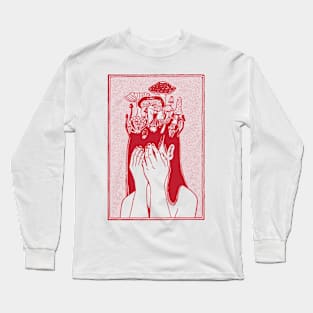 Mushroom Girl a Girl with Mushrooms On Her Head Fungi Long Sleeve T-Shirt